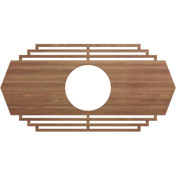 Ekena Millwork Chrysler Wood Fretwork Pierced Ceiling Medallion, Walnut, 22"W x 11"H x 5 3/4"ID x 3/8"T CMWP22X11X0375CSWA - main